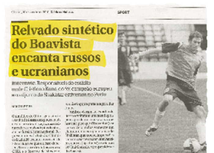 “El sintético del Boavista encanta rusos y ucranianos” - Diario de noticias - 30/01/2010